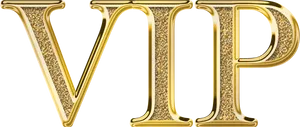 Golden V I P Text Design PNG Image