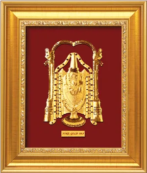 Golden_ Venkateswara_ Frame_ Art PNG Image