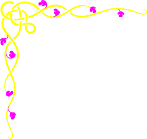 Golden Vine Corner Border Design PNG Image