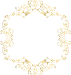 Golden Vintage Floral Frame Design PNG Image