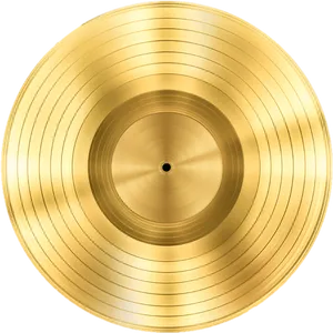 Golden Vinyl Record Closeup PNG
