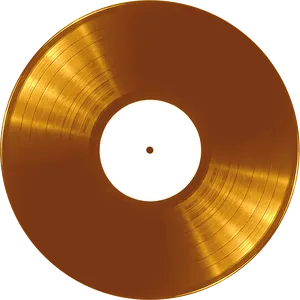 Golden Vinyl Record PNG Image