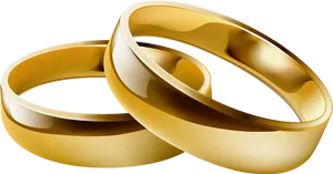 Golden Wedding Bands Interlocked PNG