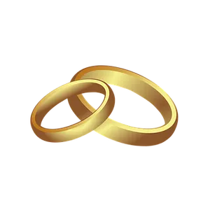 Golden Wedding Rings Graphic PNG