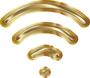 Golden Wi Fi Signal Icon PNG Image