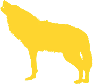 Golden Wolf Silhouette PNG Image