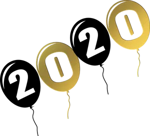 Golden_ Zero_ Balloons_ Black_ Background PNG Image