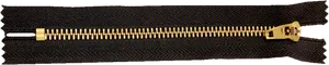 Golden Zipperon Black Fabric PNG Image