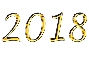 Golden2018 Year Design PNG Image