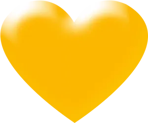 Golden3 D Heart Graphic PNG Image