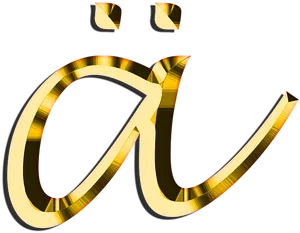 Golden3 D Letter A PNG Image