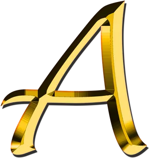 Golden3 D Letter A PNG Image