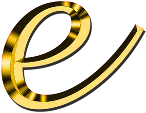 Golden3 D Letter E PNG Image