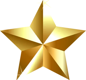 Golden3 D Star Graphic PNG Image