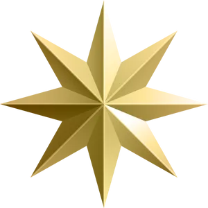 Golden3 D Star Graphic PNG Image