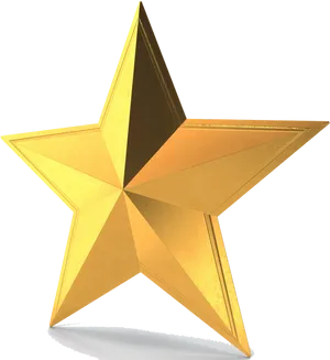 Golden3 D Star Image PNG Image