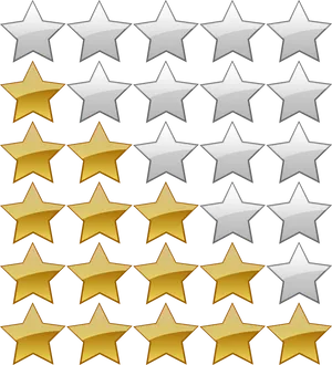 Goldenand White Stars Pattern PNG Image