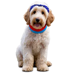 Goldendoodle Wearing Bandana Png 06262024 PNG Image