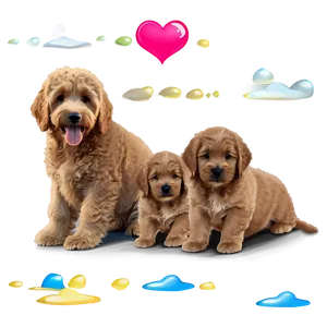 Goldendoodle With Puppies Png 06262024 PNG Image