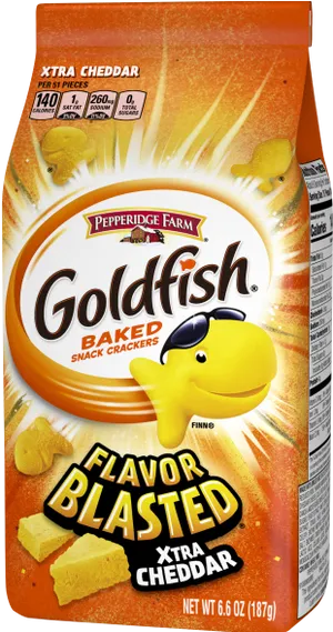 Goldfish Xtra Cheddar Snack Crackers Package PNG Image