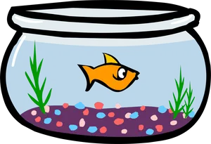 Goldfishin Bowl Cartoon PNG Image