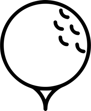 Golf Ball Outline Drawing PNG Image