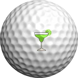 Golf Ball With Cocktail Graphic PNG Image