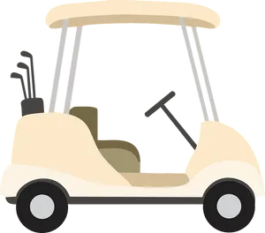 Golf Cartand Clubs Vector Illustration PNG Image