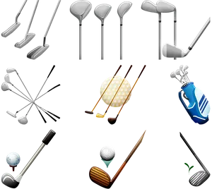 Golf Clubsand Accessories PNG Image