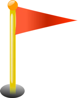 Golf Flagstickand Red Flag PNG Image