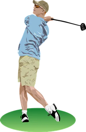 Golfer Swing Illustration PNG Image