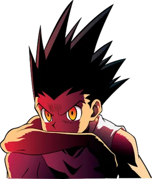 Gon Freecss Intense Stare PNG Image