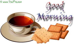 Good Morning Teaand Biscuits PNG Image