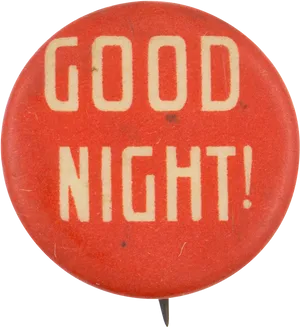 Good Night Button Pin PNG Image