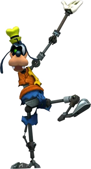 Goofy Animated Character Pose PNG Image