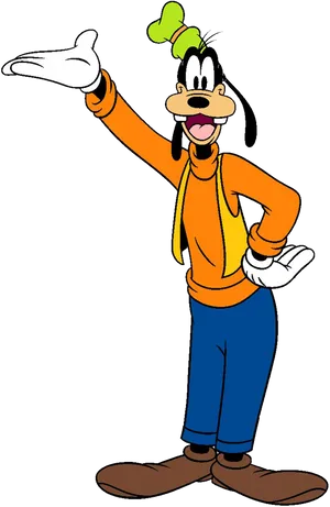 Goofy Pointing Cartoon Character PNG