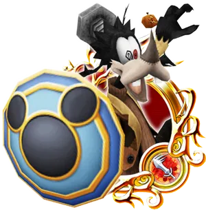 Goofy Shield Action Pose PNG Image