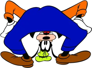 Goofy Upside Down Cartoon PNG Image