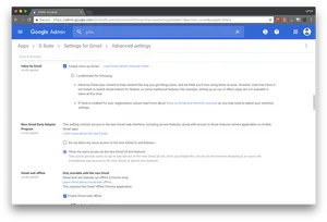 Google Admin Gmail Settings Screenshot PNG Image