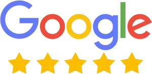 Google Logowith Five Stars Below PNG Image