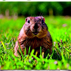 Gopher In Grassland Scene Png Emx90 PNG Image