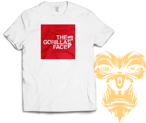 Gorilla Face T Shirt Design PNG Image