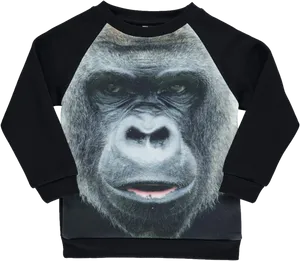 Gorilla Graphic Black Sweatshirt PNG Image