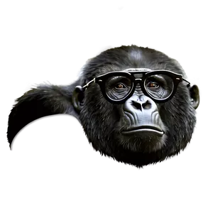 Gorilla With Black Glasses Png Elp37 PNG Image