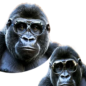 Gorilla With Black Glasses Png Hnq47 PNG Image