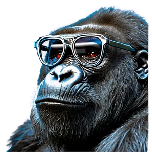 Gorilla With Trendy Glasses Png Agt36 PNG Image