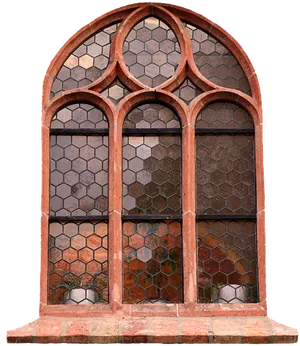 Gothic Arch Stained Glass Window PNG Image