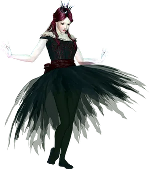 Gothic Ballerina Artwork PNG Image