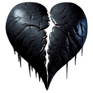 Gothic Black Broken Heart Png 7 PNG Image