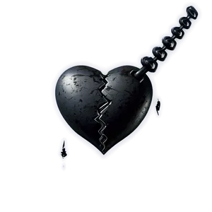 Gothic Black Broken Heart Png Oqy PNG Image